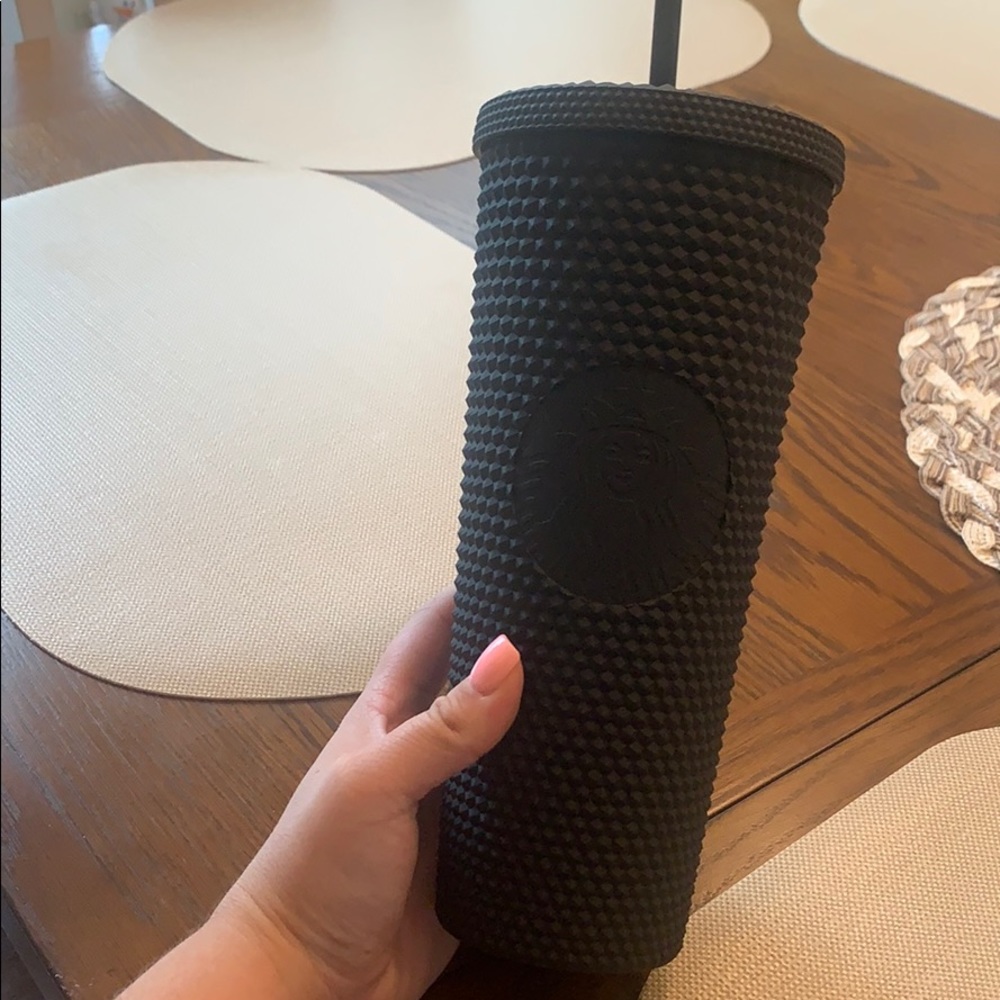 Black matte studded Starbucks cup